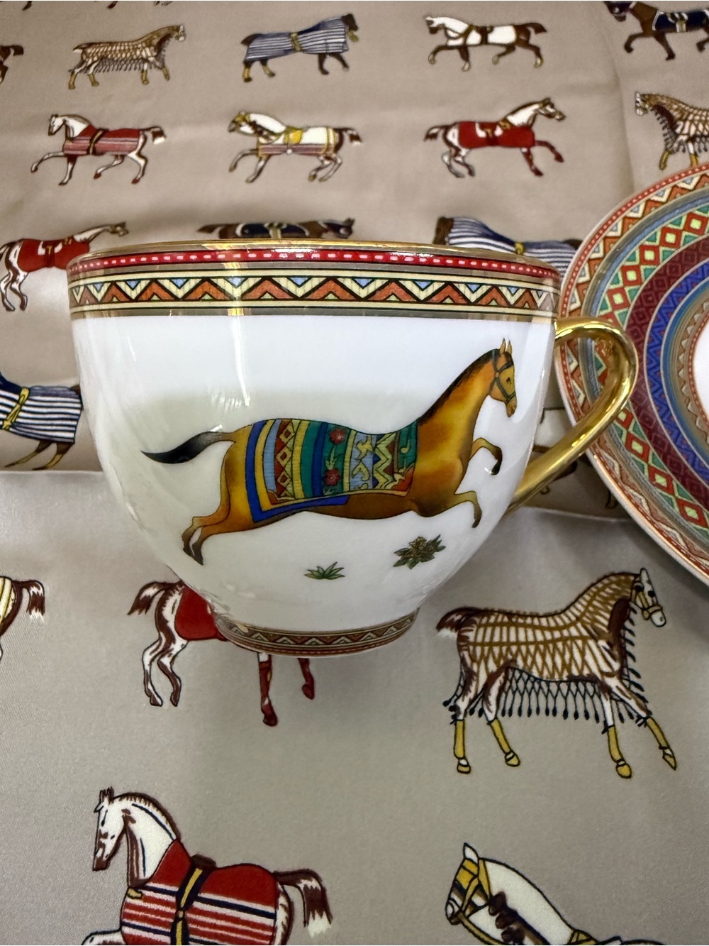 Horse Teacup and Saucer - Elegant Home Art Accent
